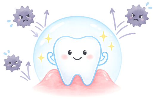 虫歯菌から歯を守るイラスト