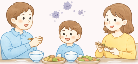 食事をする家族
